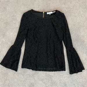 Bell-sleeve lace work top. Professional with a statement!